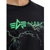 Alpha Industries Lightring AOP T tričko pánske Black PoisonGreen e