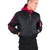 Alpha Industries zimná bunda MA 1 D Tec SE black red j