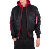 Alpha Industries zimná bunda MA 1 D Tec SE black red a