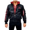 Alpha Industries zimná bunda MA 1 D Tec SE black red