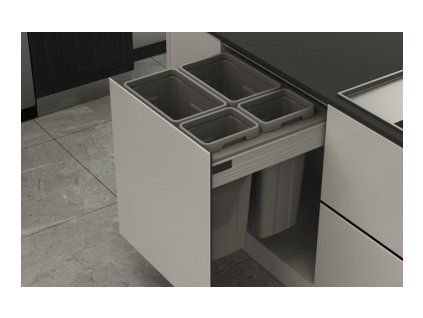 Odpadkový 4-koš Elegance K60 - šedý plast