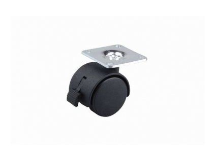 Kolečko černé průměr 40mm s brzdou + plotničkou