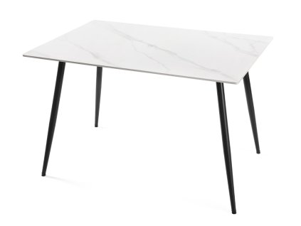 Jídelní stůl s keramickou deskou v dekoru bílého mramoru CERAMON 120 (1)