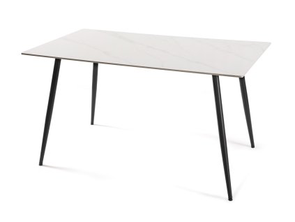 Jídelní stůl s keramickou deskou v dekoru bílého mramoru CERAMON 140 (1)