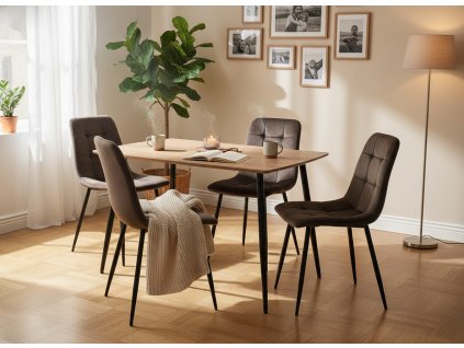 Jídelní set VILIS 120 + 4x židle ARIA hnědá
