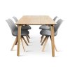 Dřevěný jídelní set Zaha dekor dub + 4x židle Gina šedá (3)