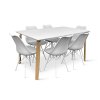 Dřevěný jídelní set Zaha bílý + 6x židle Eco bílá (4)