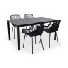 Moderní zahradní set Viking L + 4x křeslo GABY černé (4)