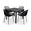 Elegantní zahradní set Viking M + 4x křeslo GABY černé (1)