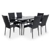 Zahradní jídelní set Klaudie černý + 6x židle PARIS KD (1)