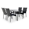 Zahradní jídelní set Klaudie černý + 4x židle PARIS KD (4)