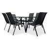Zahradní jídelní set Klaudie černý + 6x židle RAMADA (1)