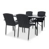 Zahradní jídelní set Klaudie černý + 4x židle ROMA (2)