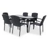 Zahradní jídelní set Klaudie černý + 6x ratanová židle Roma