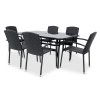 Zahradní jídelní set Klaudie černý + 6x židle ROMA (2)