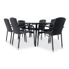 Zahradní jídelní set Klaudie černý + 6x židle ROMA (4)
