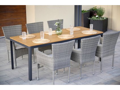 Zahradní jídelní set MILANO + 6x křeslo BALI PREMIUM (1)