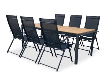Zahradní jídelní set Milano + 6x kovová židle Pia (2)