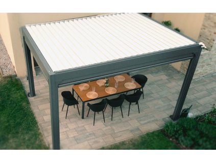 Bioklimatická pergola Noela antracit PREMIUM 3x4 m (2)