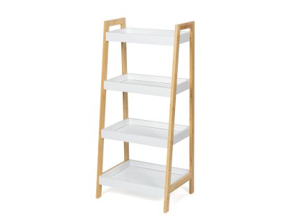 404120 Bambusový regál GRADA bílá (1)