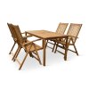 LUCY stůl + Viet polohovací židle akáciový set 1+4 (4)