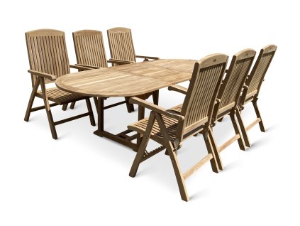Zahradní nábytek Faisal II. teak set 1+6 (3)