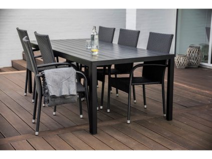 Zahradní jídelní set Viking XL + 6x ratanová židle Paris