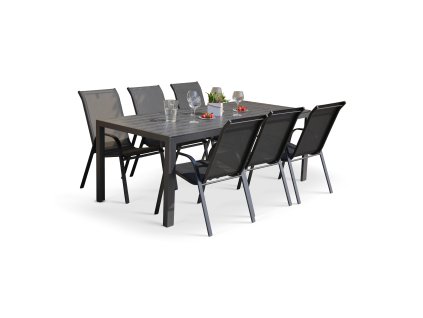 Zahradní jídelní set Viking XL + 6x kovová židle Ramada