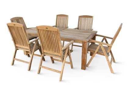 Zahradní nábytek America teak set 1+6 (1)