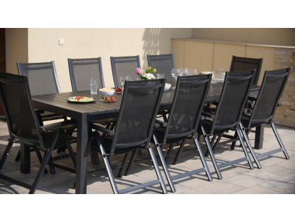 Zahradní jídelní set Grande Pasto + 10x polohovací židle Tony