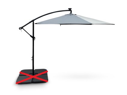 Slunečník Hook pr. 3m šedý LED bez závaží 1