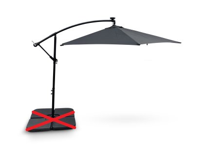 Slunečník Hook pr. 3m černý LED bez závaží 1