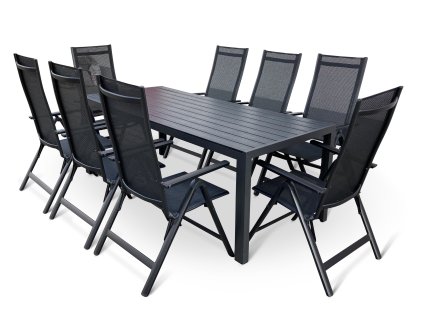 Zahradní jídelní set Viking XL + 8x židle TONY polohovací 1