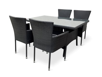 Zahradní jídelní set Haiti + 4x ratanové křeslo Bali