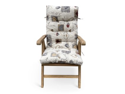 Polstr na polohovací židli a křeslo 5cm motiv srdce LOVE