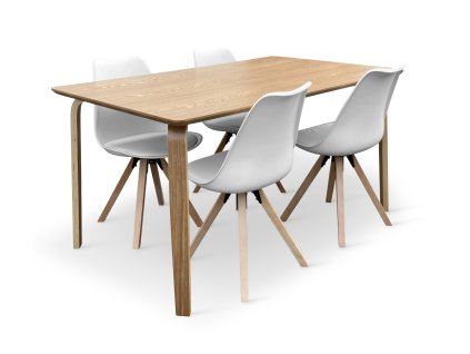 Stůl Zaha dub + 4x židle BEECH (4)