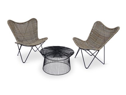 Balkonový set ratan Fleur + 2x křeslo Edland (3)