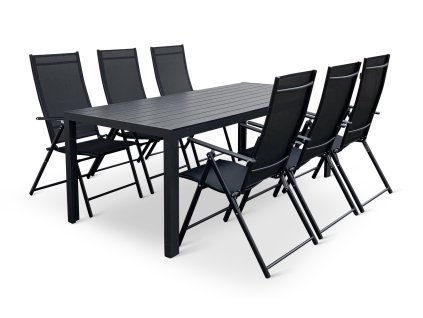 Zahradní nábytek z kovu stůl Viking XL + 6x židle Pia (1)