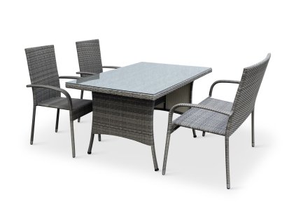 Zahradní sestava Haiti PREMIUM + 2x židle a 1x lavice PARIS PREMIUM (3)