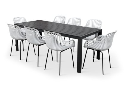 Moderní zahradní set Viking XL + 8x křeslo GABY šedé (2)