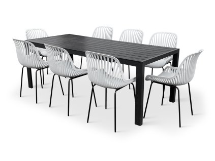 Moderní zahradní set Viking XL + 8x židle GABY šedá (2)