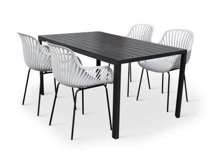 Moderní zahradní set Viking L + 4x křeslo GABY šedé (3)