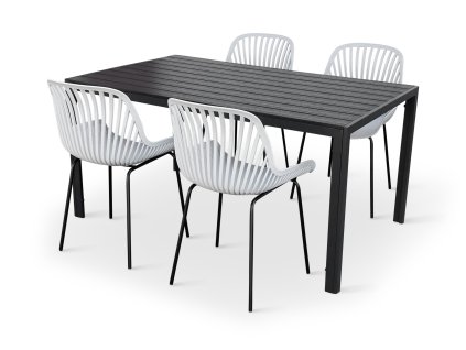 Moderní zahradní set Viking L + 4x židle GABY šedá (2)