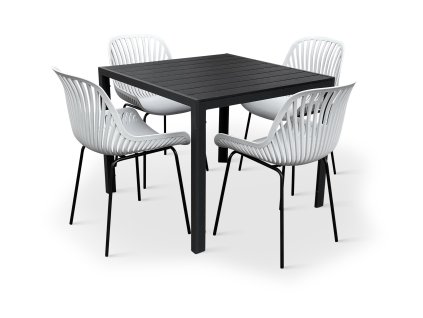 Elegantní zahradní set Viking M + 4x židle GABY šedá (2)