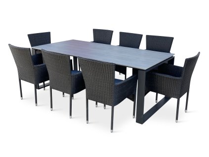 Zahradní jídelní sestava Strong + 8x křeslo BALI (2)