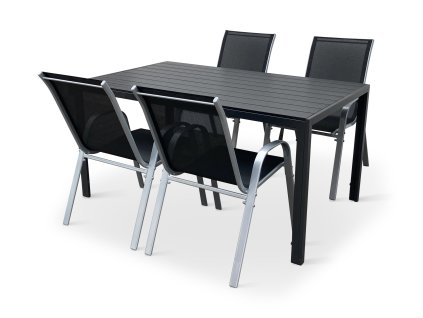 Zahradní jídelní set VIKING L + 4x židle RAMADA SILVER (4)