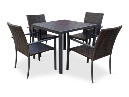 Zahradní jídelní set Viking M + 4x židle WICKER PAT (2)