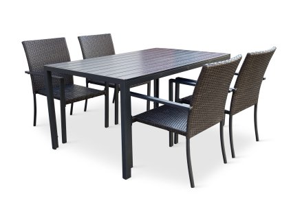 Zahradní jídelní set Viking L + 4x židle WICKER PAT (4)