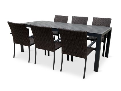 Zahradní jídelní set Viking XL + 6x židle WICKER PAT (3)