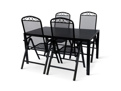 Zahradní jídelní set VIKING L + 4x židle LANA polohovací (2)